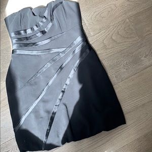 Black Mini Dress with some satin flair